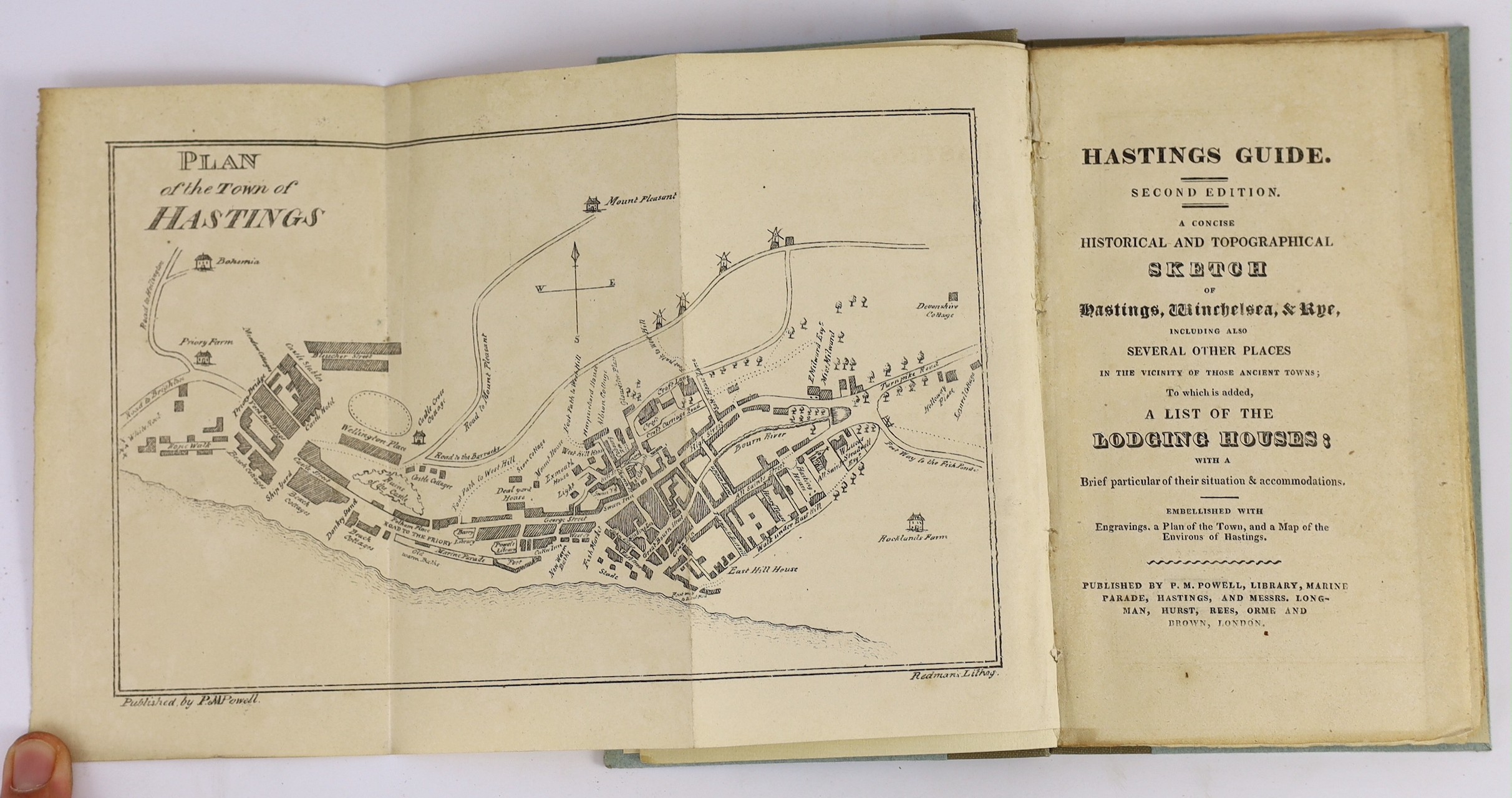 HASTINGS: Powell, P. M. - Hastings Guide. A Concise Historical and Topographical Sketch of Hastings, Winchelsea, & Rye ... to which is added, a List of the Lodging Houses ... 2nd edition.